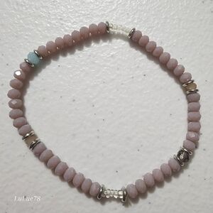 Pink Beaded Stretch Bracelet